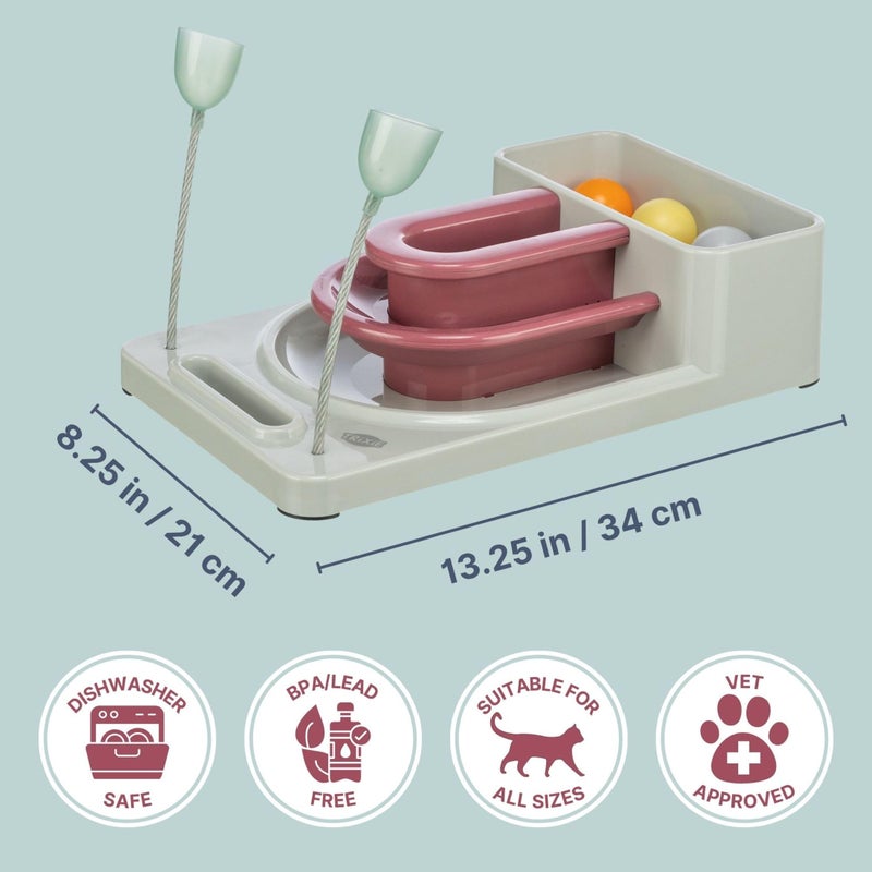 Trixie Cat Activity Fantasy Board Strategy Game â€“ 4-Module Puzzle Toy for Mental Stimulation â€“ Interactive Cat Toy for Indoor Cats â€“ Berry/Gray, 8.25 x 13.25 x 4 in - Image 5